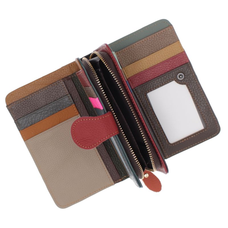 Fashion, accesorii si bijuterii - Femei - Accesorii femei - Portofele femei - Portofel de dama, din piele naturala, ButicCochet, 16x10x4 cm, Multicolor - PR1184 - Infinity.ro