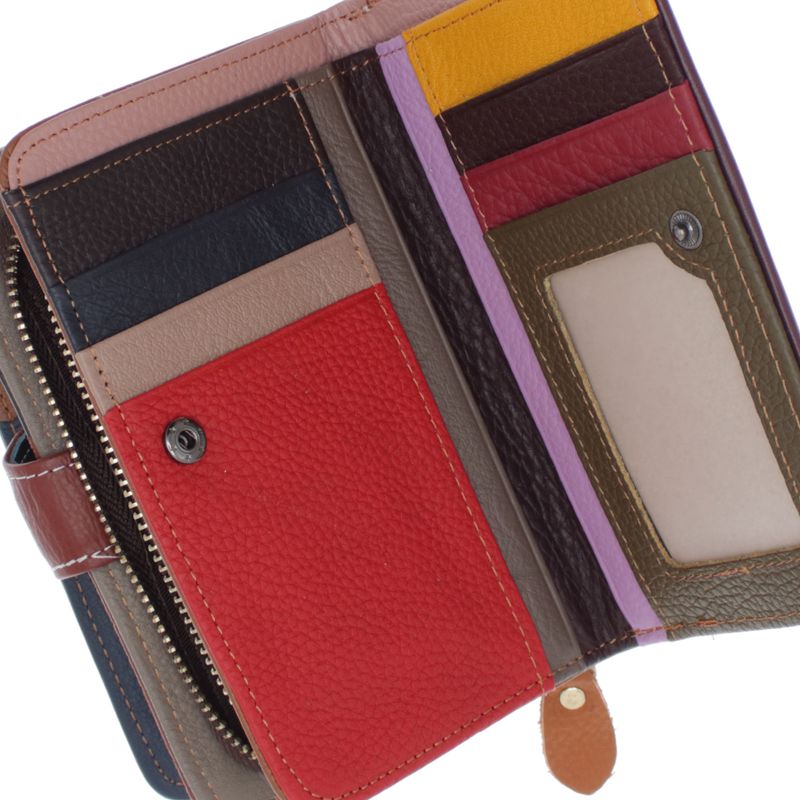 Fashion, accesorii si bijuterii - Femei - Accesorii femei - Portofele femei - Portofel de dama, din piele naturala, ButicCochet, 16x10x4 cm, Multicolor - PR1179 - Infinity.ro