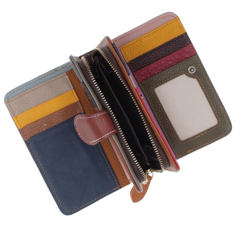 Fashion, accesorii si bijuterii - Femei - Accesorii femei - Portofele femei - Portofel de dama, din piele naturala, ButicCochet, 16x10x4 cm, Multicolor - PR1179 - Infinity.ro