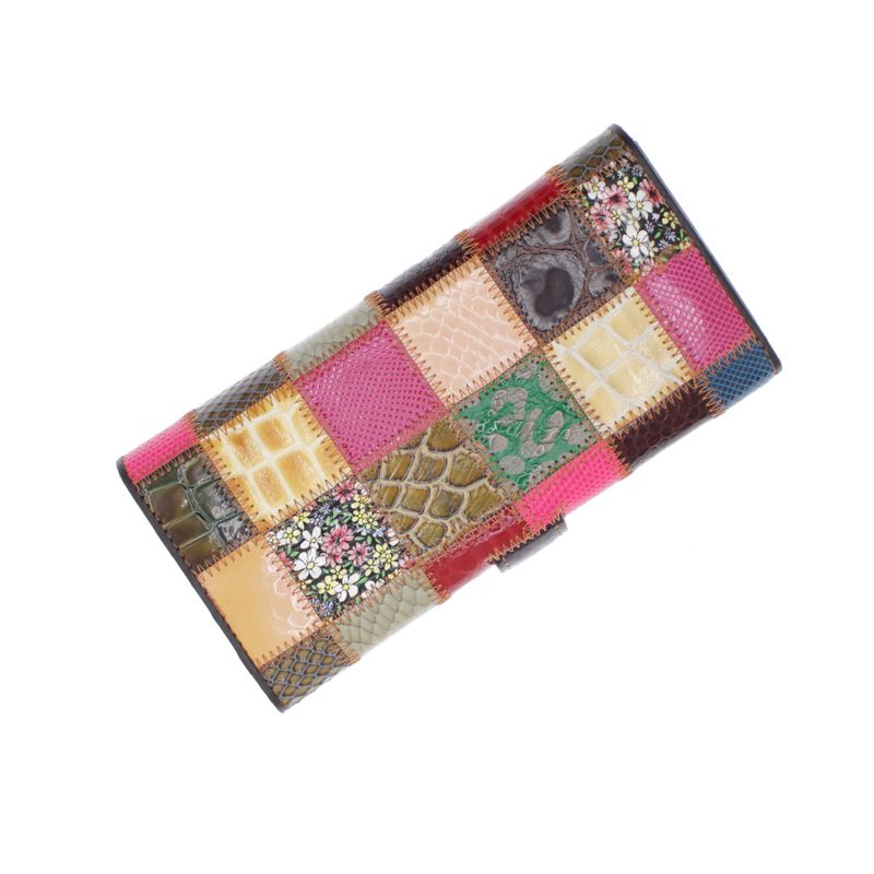 Fashion, accesorii si bijuterii - Femei - Accesorii femei - Portofele femei - Portofel de dama, din piele naturala, ButicCochet, 19x9x3 cm, Multicolor - PR1186 - Infinity.ro
