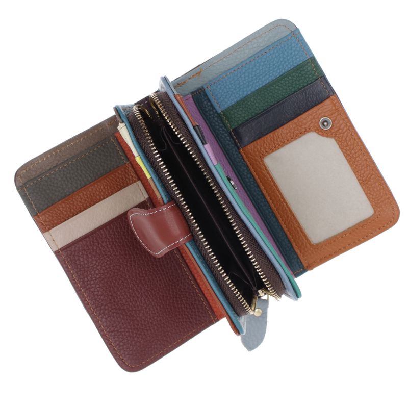 Fashion, accesorii si bijuterii - Femei - Accesorii femei - Portofele femei - Portofel de dama, din piele naturala, ButicCochet, 16x10x4 cm, Multicolor - PR1181 - Infinity.ro