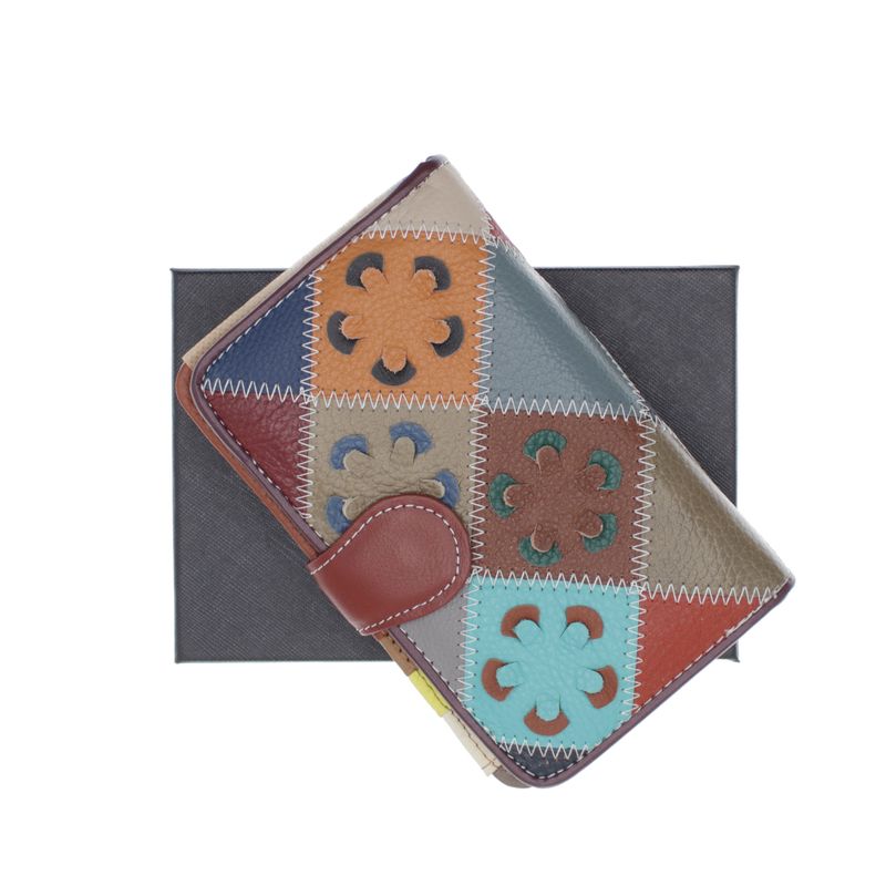 Fashion, accesorii si bijuterii - Femei - Accesorii femei - Portofele femei - Portofel de dama, din piele naturala, ButicCochet, 16x10x4 cm, Multicolor - PR1181 - Infinity.ro