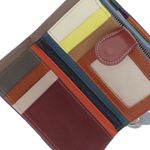 Fashion, accesorii si bijuterii - Femei - Accesorii femei - Portofele femei - Portofel de dama, din piele naturala, ButicCochet, 16x10x4 cm, Multicolor - PR1181 - Infinity.ro