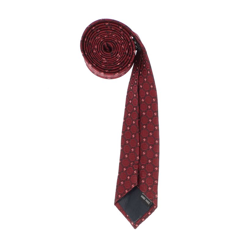 Fashion, accesorii si bijuterii - Barbati - Accesorii barbati - Cravate si papioane barbati - Cravata, din material sintetic, 145 x 5.5 cm, Visiniu - CRV316 - Infinity.ro