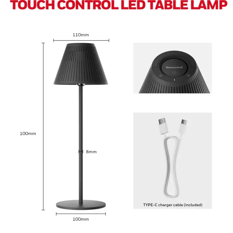 Casa si Gradina - Corpuri si surse de iluminat - Veioze si lampi - Veioze - Lampa LED Honeywell, Iluminare LED Sunturalux™,  Reincarcabila USB-C, Dimabila, 5200mAh, RGB 9 culori + 4 moduri lumina - Infinity.ro