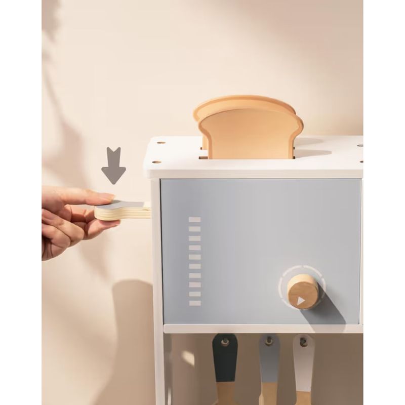 Jucarii, Copii si Bebe - Jucarii si jocuri - Jucarii de rol - Bucatarii copii - Bucatarie din lemn, Copii, accesorii incluse, ladita cu alimente, prajitor de paine, aparat de gheata, 72x28x92, +3 ani - Infinity.ro