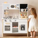 Jucarii, Copii si Bebe - Jucarii si jocuri - Jucarii de rol - Bucatarii copii - Bucatarie din lemn, Copii, accesorii incluse, ladita cu alimente, prajitor de paine, aparat de gheata, 72x28x92, +3 ani - Infinity.ro