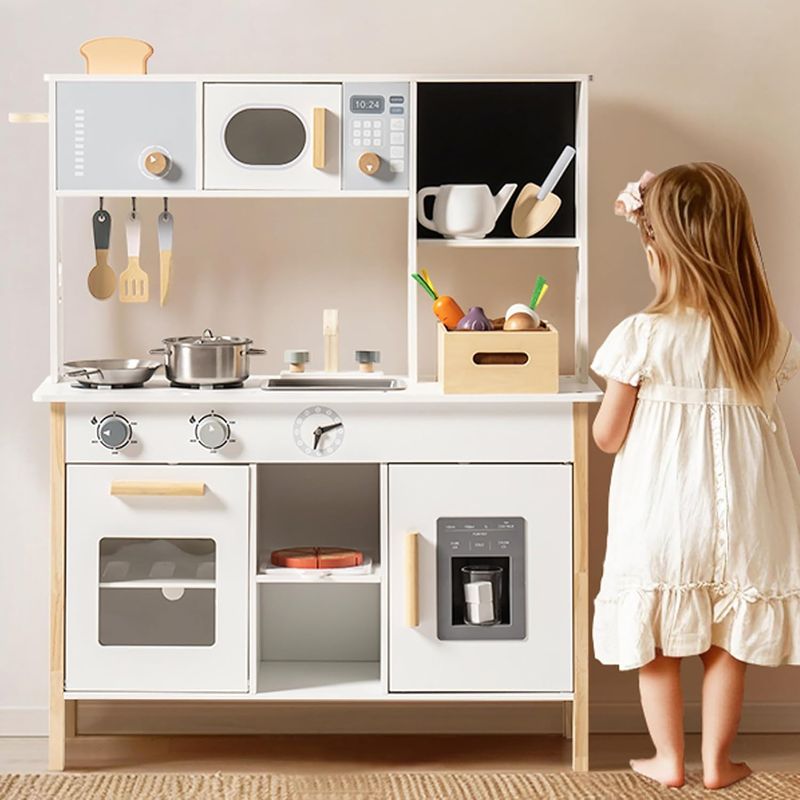 Jucarii, Copii si Bebe - Jucarii si jocuri - Jucarii de rol - Bucatarii copii - Bucatarie din lemn, Copii, accesorii incluse, ladita cu alimente, prajitor de paine, aparat de gheata, 72x28x92, +3 ani - Infinity.ro
