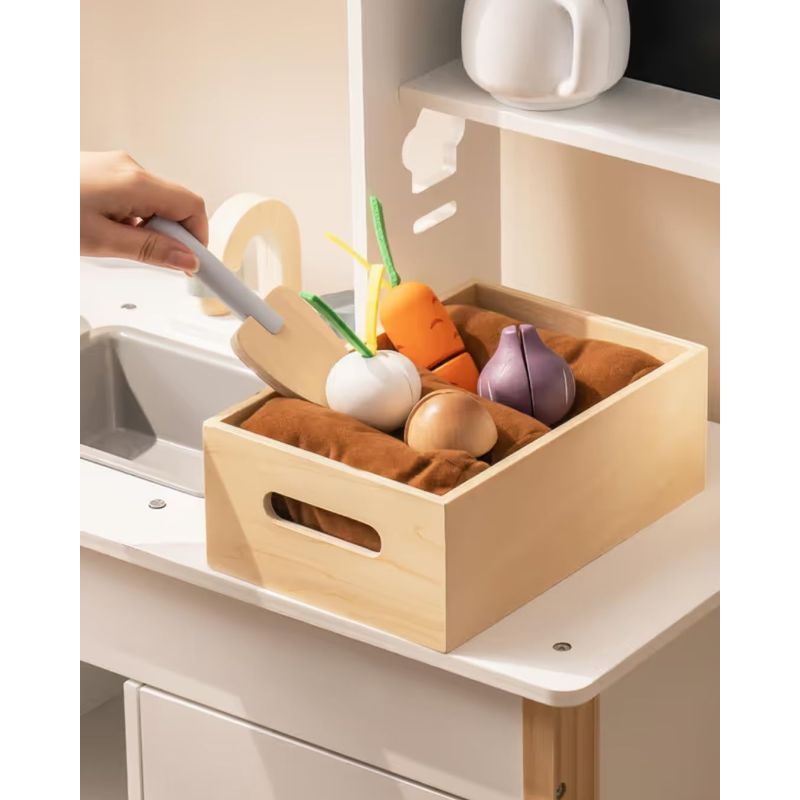 Jucarii, Copii si Bebe - Jucarii si jocuri - Jucarii de rol - Bucatarii copii - Bucatarie din lemn, Copii, accesorii incluse, ladita cu alimente, prajitor de paine, aparat de gheata, 72x28x92, +3 ani - Infinity.ro