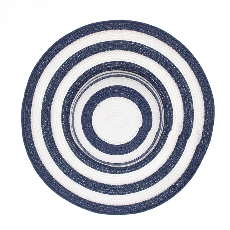 Fashion, accesorii si bijuterii - Femei - Accesorii femei - Caciuli si palarii femei - Palarie de soare dama, marime universala, 95% hartie 5% poliester, bor mare, Alb cu albastru - PAL1878 - Infinity.ro
