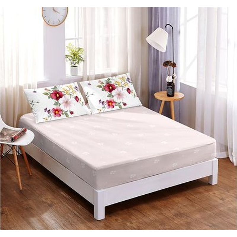 Casa si Gradina - Textile si covoare - Lenjerii de pat - Seturi de lenjerie - Lenjerie de pat 6 piese finet gros cu elastic, XXL - Model floral, YoYo, 23 - Infinity.ro