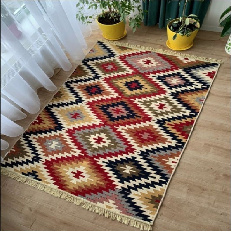 Casa si Gradina - Textile si covoare - Covoare - Covoare casa - Covor cu tesatura plata cu decor traditional - Kilim cu doua fete, 80x150 cm - 03 - Infinity.ro