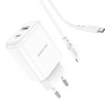 Laptop, Telefoane si Tablete - Telefoane mobile si accesorii - Accesorii Telefoane - Incarcatoare telefoane - Incarcator Retea cu cablu Lightning Borofone BN4 Potential, Quick Charge, 20W, 1 X USB - 1 X USB Tip-C - Alb - Infinity.ro
