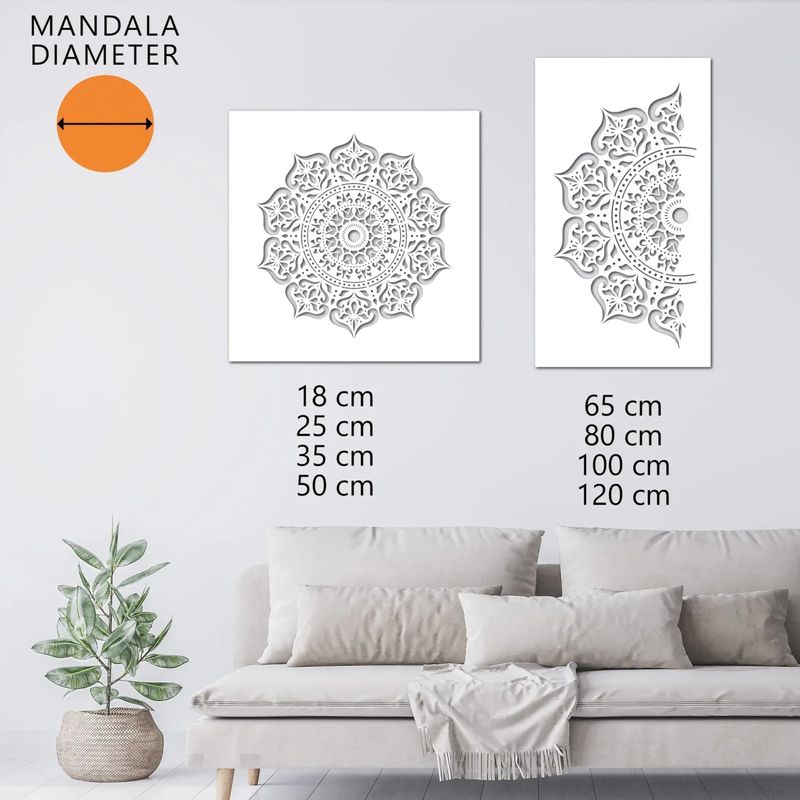 Casa si Gradina - Decoratiuni - DIY - Sabloane decorative pereti - Sablon Perete 250mm MANALI MANDALA 0.7mm model MXSP7601 marime 250mm X 250mm, 250mm X 250mm - Infinity.ro