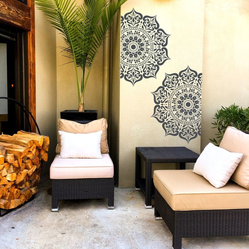 Casa si Gradina - Decoratiuni - DIY - Sabloane decorative pereti - Sablon Perete 250mm MANALI MANDALA 0.7mm model MXSP7601 marime 250mm X 250mm, 250mm X 250mm - Infinity.ro