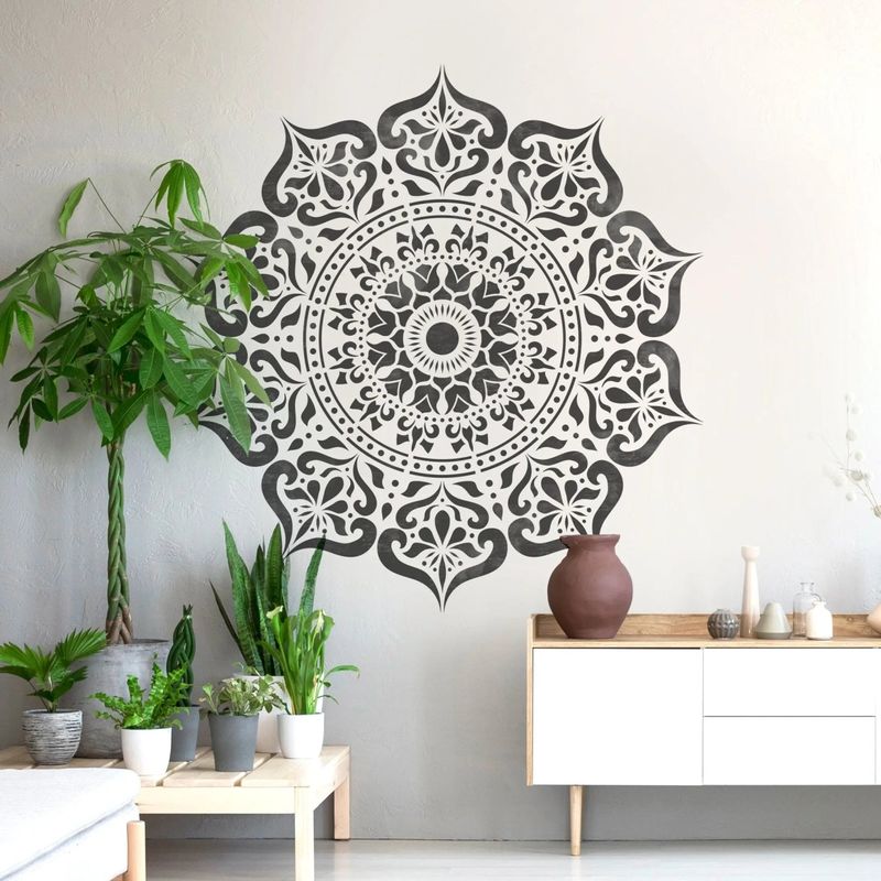 Casa si Gradina - Decoratiuni - DIY - Sabloane decorative pereti - Sablon Perete 250mm MANALI MANDALA 0.7mm model MXSP7601 marime 250mm X 250mm, 250mm X 250mm - Infinity.ro