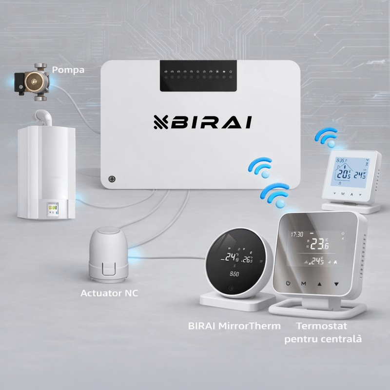 Casa si Gradina - Termice - Centrale termice si accesorii - Accesorii incalzire - BIRAI SmartHeat Hub RF Wireless, WiFi Heating Controller, Boiler & Pump Compatible, Smart Home, White - Infinity.ro