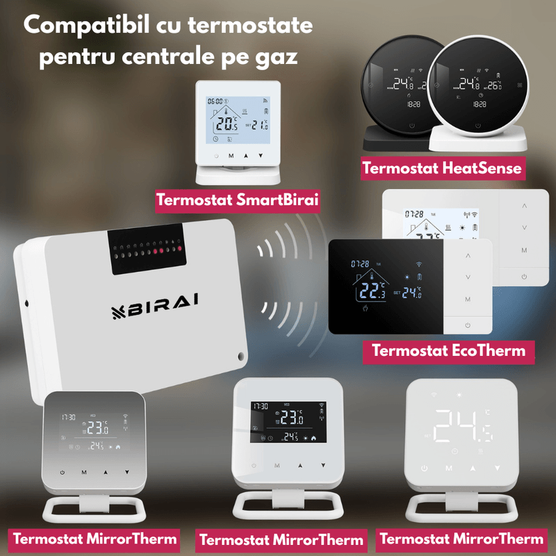 Casa si Gradina - Termice - Centrale termice si accesorii - Accesorii incalzire - BIRAI SmartHeat Hub RF Wireless, WiFi Heating Controller, Boiler & Pump Compatible, Smart Home, White - Infinity.ro