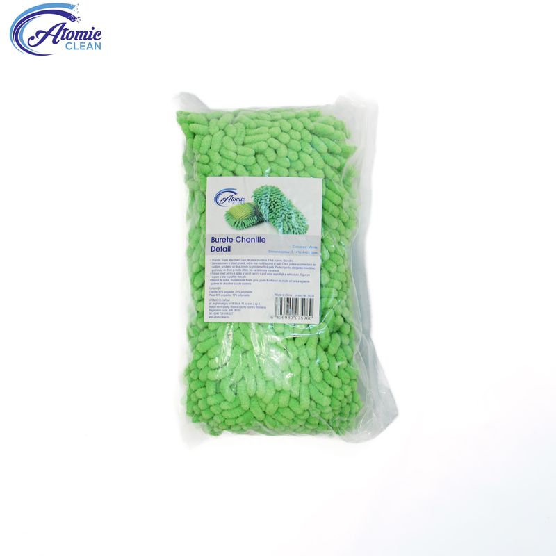 Market - Curatenie si intretinere casa - Produse bucatarie - Lavete si bureti - Burete auto din microfibra chenille Verde R-032 - Infinity.ro