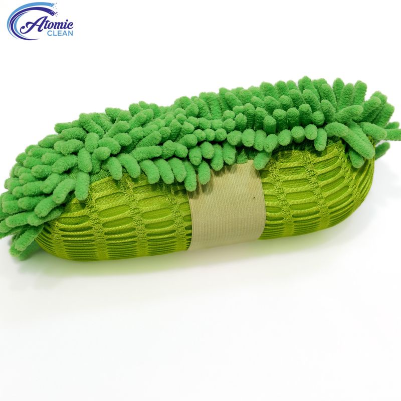 Market - Curatenie si intretinere casa - Produse bucatarie - Lavete si bureti - Burete auto din microfibra chenille Verde R-032 - Infinity.ro