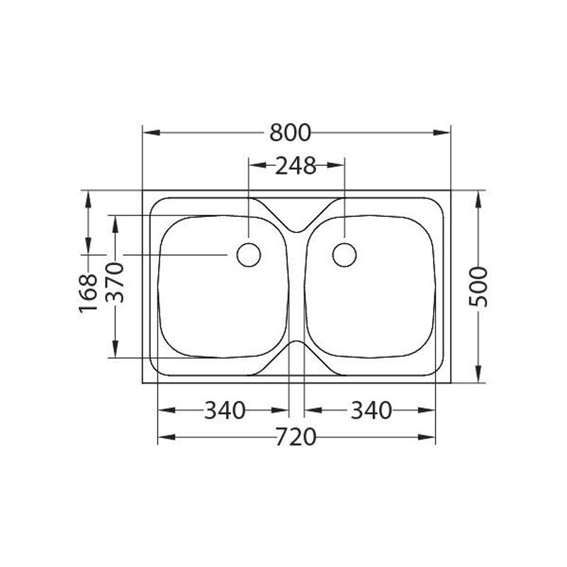 Casa si Gradina - Sanitare - Chiuveta bucatarie si accesorii - Chiuvete bucatarie - Chiuveta bucatarie Alveus Compact 20 7366 5066, inox leinen, cuva dubla, 80 x 50 cm - Infinity.ro