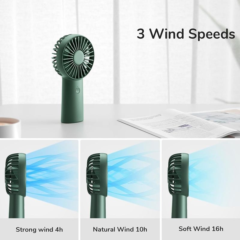 Electronice si Electrocasnice - Climatizare si sisteme de incalzire - Aparate racire aer - Ventilatoare - Ventilator Portabil 4000mAh - JisuLife (FA20X) - Deep Green - Infinity.ro