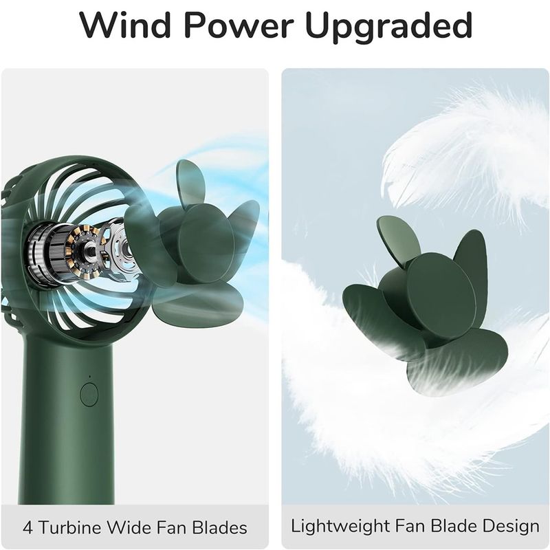 Electronice si Electrocasnice - Climatizare si sisteme de incalzire - Aparate racire aer - Ventilatoare - Ventilator Portabil 4000mAh - JisuLife (FA20X) - Deep Green - Infinity.ro