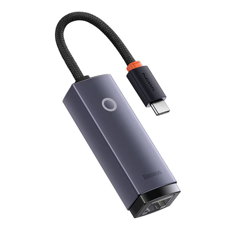 PC, gaming si accesorii - Retelistica - Cabluri si accesorii - Adaptor de retea extern Baseus Lite Series, USB-C la RJ45, Viteza de pana la 1000 Mbps, Gri - Infinity.ro