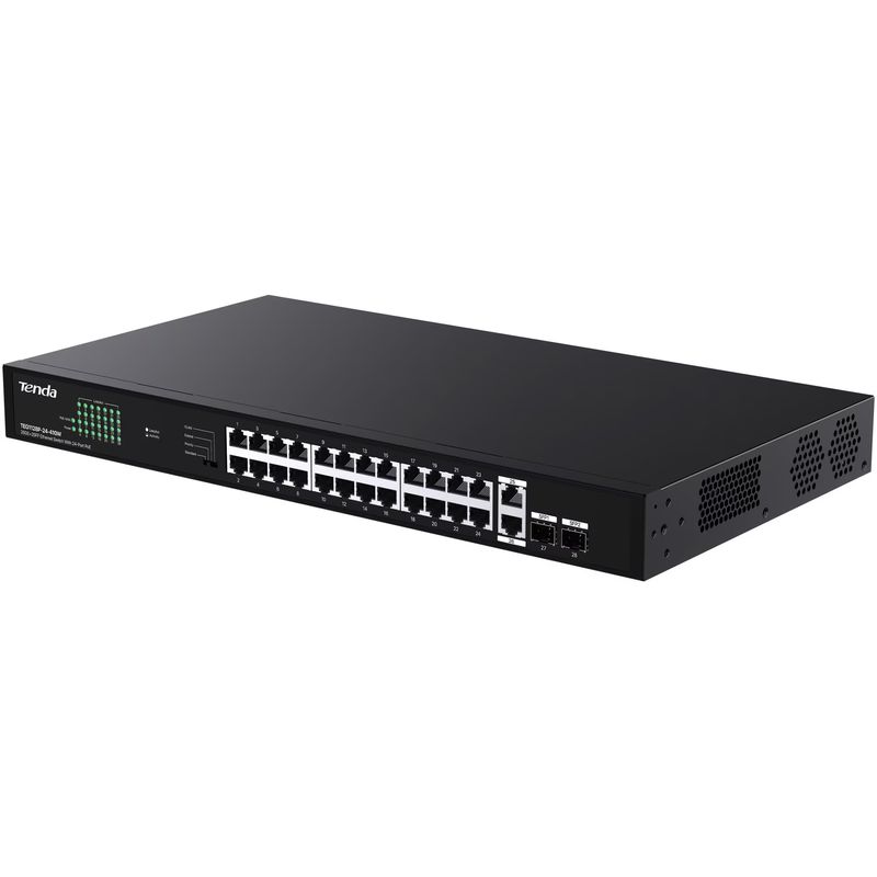PC, gaming si accesorii - Retelistica - Switch-uri - Switch-uri cu management - Switch PoE+(370W) fara management, 4 preconfigurari, 26×RJ45 1Gbps (24×PoE+), 2×SFP 1Gbps, rack - Infinity.ro