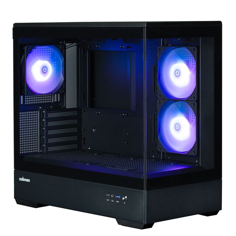 PC, gaming si accesorii - Componente PC - Componente - Carcase PC si server - Carcasa Zalman P30, Mini Tower, Gaming, 3 ventilatoare incluse, USB Type-C, Negru - Infinity.ro