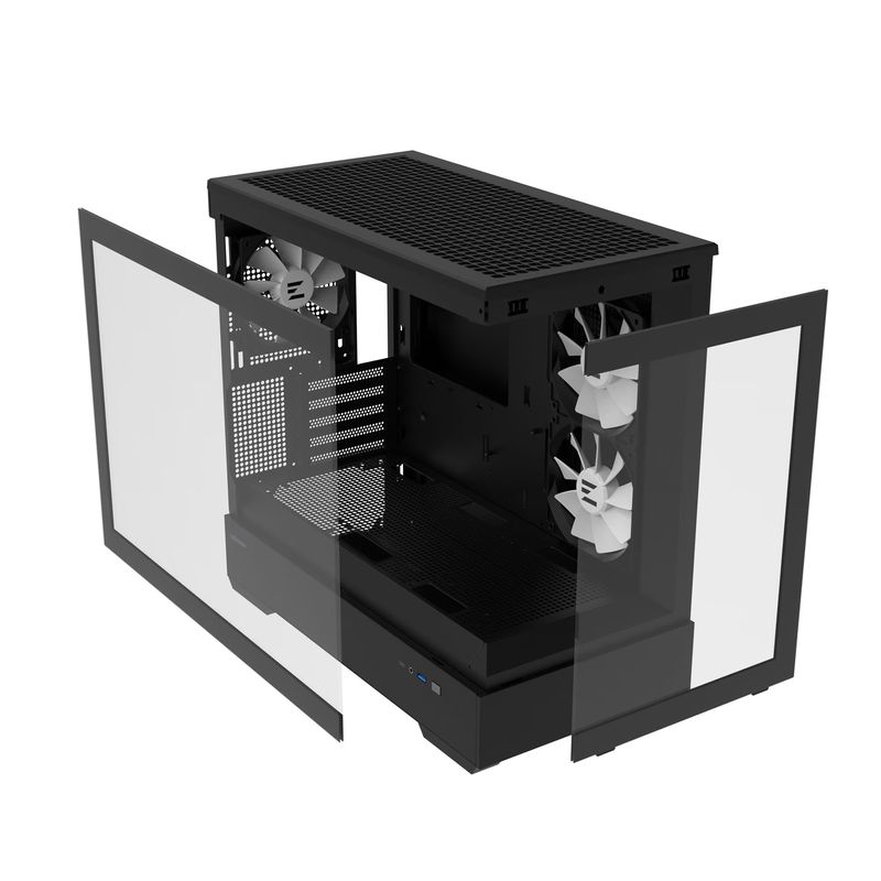 PC, gaming si accesorii - Componente PC - Componente - Carcase PC si server - Carcasa Zalman P30, Mini Tower, Gaming, 3 ventilatoare incluse, USB Type-C, Negru - Infinity.ro