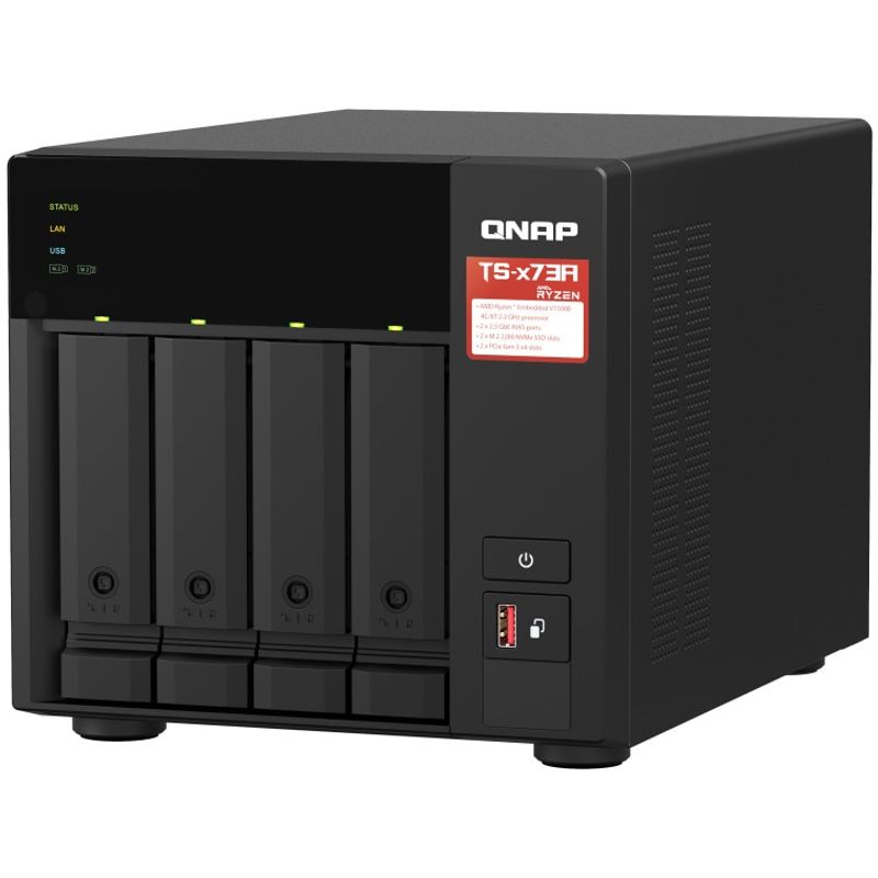 PC, gaming si accesorii - Retelistica - Network Attached Storage - NAS - NAS Qnap TS-473A-8G, Procesor AMD Ryzen V1500B, 4-Bay, 8GB DDR4, 2x 2.5GbE - Infinity.ro