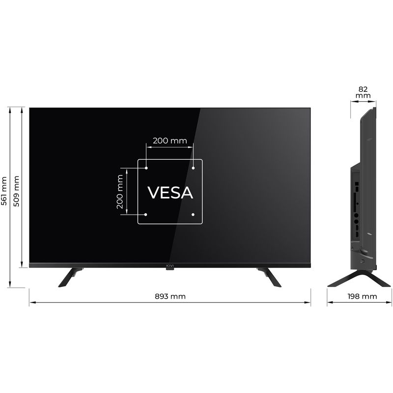 TV, Audio-Video si Foto - Televizoare - Televizor KIVI LED 40F730QB, 102 cm, Smart Android TV, Full HD, Clasa E - Infinity.ro