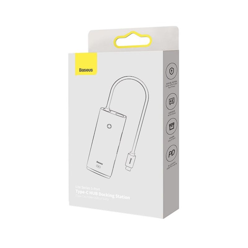 Laptop, Telefoane si Tablete - Telefoane mobile si accesorii - Accesorii Telefoane - Baterii externe - Docking Station Baseus WKQX040002, 6-in-1, PD 100W, Alb - Infinity.ro
