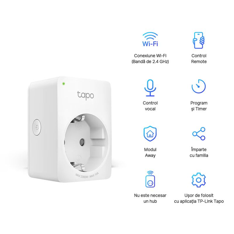 Casa si Gradina - Electrice - Prize - Pachet 4 prize inteligente TP-Link Tapo P100, Wi-Fi, 10A, Alb - Infinity.ro