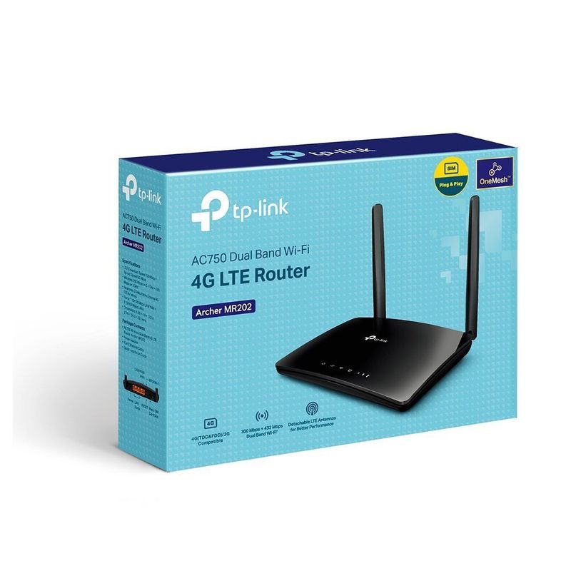 PC, gaming si accesorii - Retelistica - Wireless - Routere Wireless - Router TP-Link Archer MR202, 733 Mbit/s, dual-band, negru, 305x70x223mm - Infinity.ro