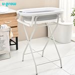 Jucarii, Copii si Bebe - Igiena si ingrijire - Baia bebelusului - Cadite bebe si accesorii baie - Cadita pliabila cu suport metalic U-Grow, 0 luni+, termometru inclus - Infinity.ro