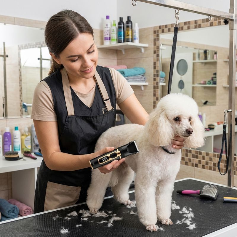 Petshop - Ingrijire si Igiena - Aparate de ingrijire - Aparate tuns animale - Masina de tuns animale ADLER AD2849, 2 viteze, display LED, IPX6, set complet pentru caini si pisici - Infinity.ro