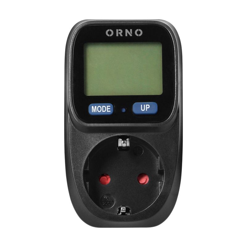 Casa si Gradina - Electrice - Accesorii electrice - Aparate de masura si control - Priza cu contor de energie ORNO OR-WAT-419(GS)/B, 16A, 230V, afisaj LCD, negru - Infinity.ro