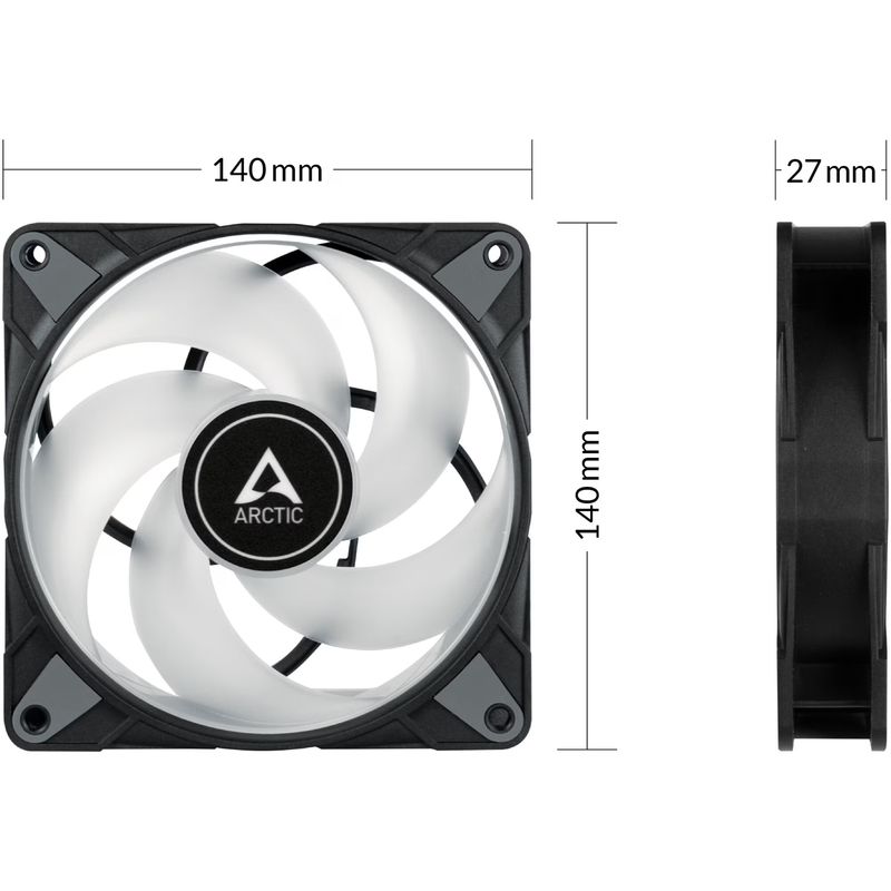 PC, gaming si accesorii - Componente PC - Coolere si Ventilatoare PC - Ventilatoare PC - Ventilator Arctic PC, P14 PWM PST A-RGB Black - Infinity.ro