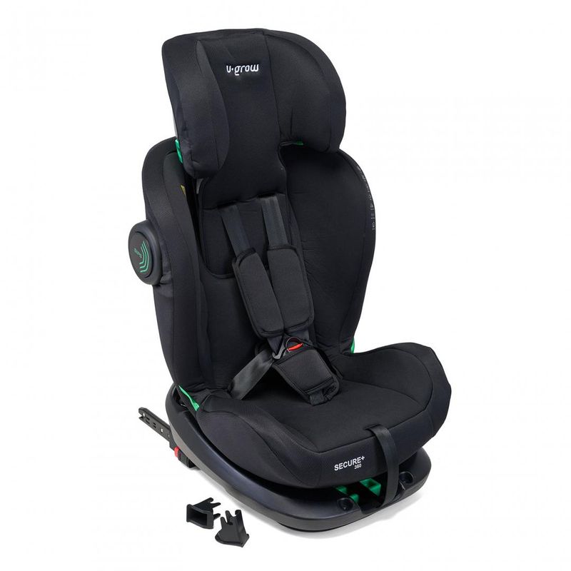 Jucarii, Copii si Bebe - Carucioare si articole de transport - Scaune auto copii - Scaun auto U-Grow Secure+ UG-HB51-BK, rotativ 360, 40-150cm, Isofix, negru - Infinity.ro