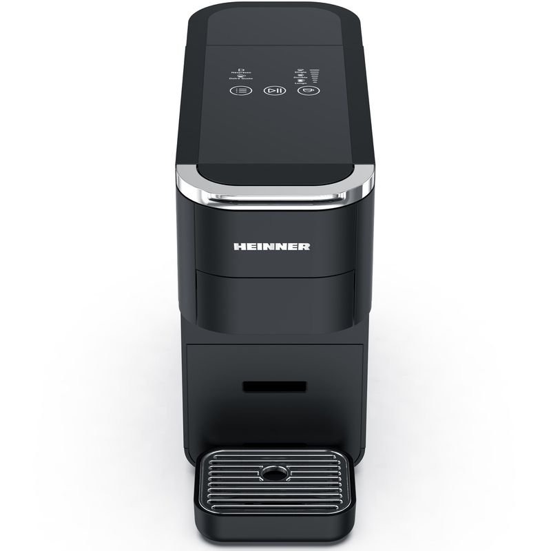 Electronice si Electrocasnice - Electrocasnice bucatarie - Preparare bauturi - Espressoare - Espressor capsule 4 in 1 Heinner HEMC-DD15BK, 1525W, 1.5l, compatibil Nespresso/Dolce Gusto, Negru - Infinity.ro