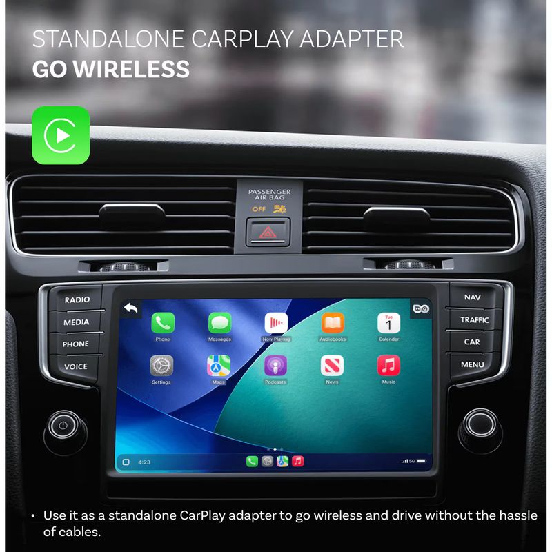 Auto si Moto - Electronice auto - Accesorii electronice auto - Adaptor multimedia Ottocast 2-in-1 Wireless CarPlay & Android Auto + Monitor bebelusi 1080p, Negru - Infinity.ro