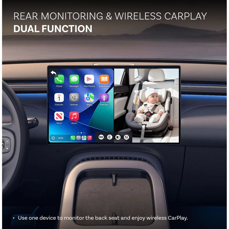Auto si Moto - Electronice auto - Accesorii electronice auto - Adaptor multimedia Ottocast 2-in-1 Wireless CarPlay & Android Auto + Monitor bebelusi 1080p, Negru - Infinity.ro
