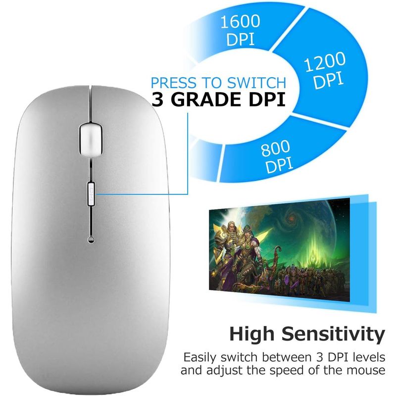 PC, gaming si accesorii - Periferice PC - Mouse - Mouse Wireless Dual mode Bluetooth + WIFI reincarcabil - Infinity.ro