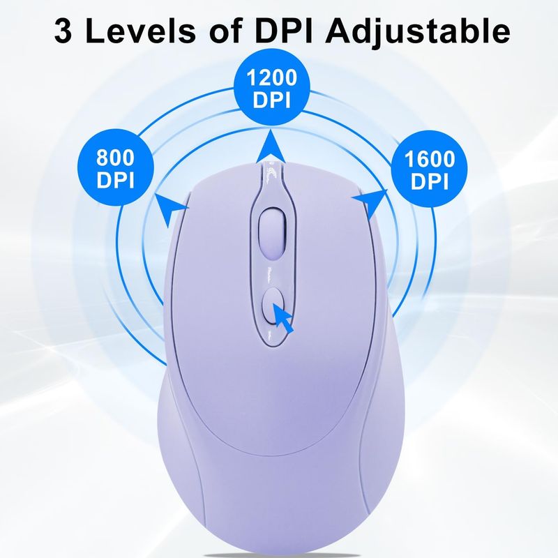 PC, gaming si accesorii - Periferice PC - Mouse - VU-TEK 127 Mouse Wireless Dual mode Bluetooth + WIFI reincarcabil - Alb - Infinity.ro