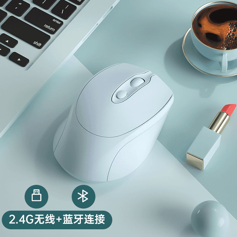 PC, gaming si accesorii - Periferice PC - Mouse - VU-TEK 127 Mouse Wireless Dual mode Bluetooth + WIFI reincarcabil - Alb - Infinity.ro