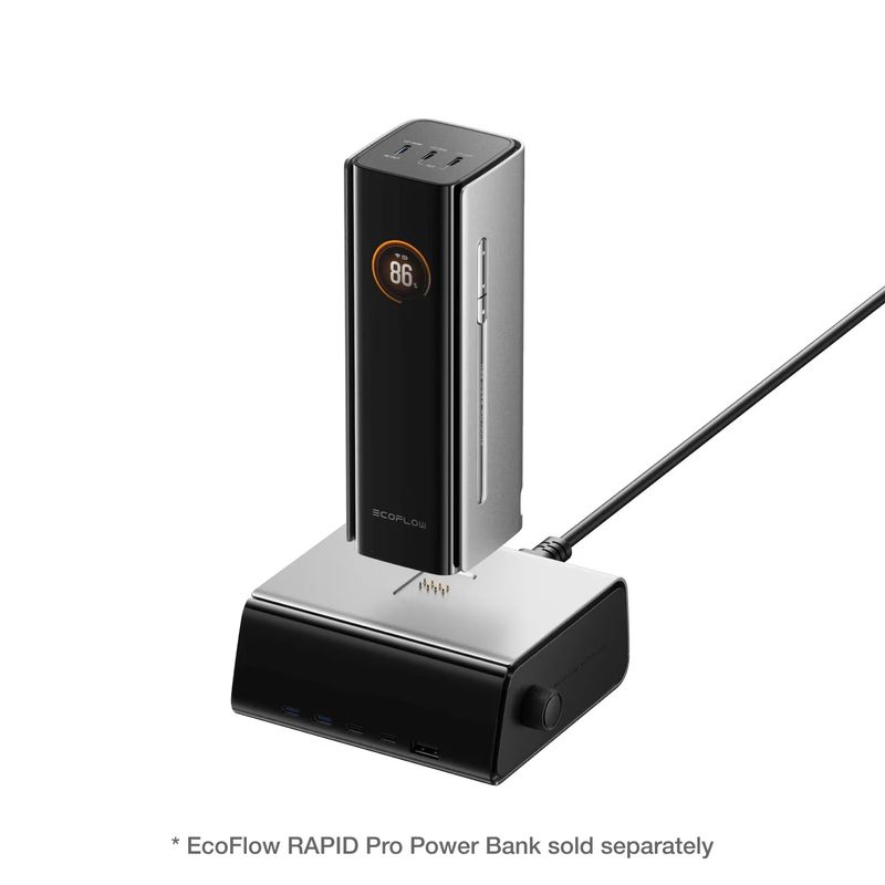 Laptop, Telefoane si Tablete - Telefoane mobile si accesorii - Accesorii Telefoane - Incarcatoare telefoane - Incarcator si statie de incarcare EcoFlow RAPID Pro 320W, 5 porturi GaN, Negru - Infinity.ro