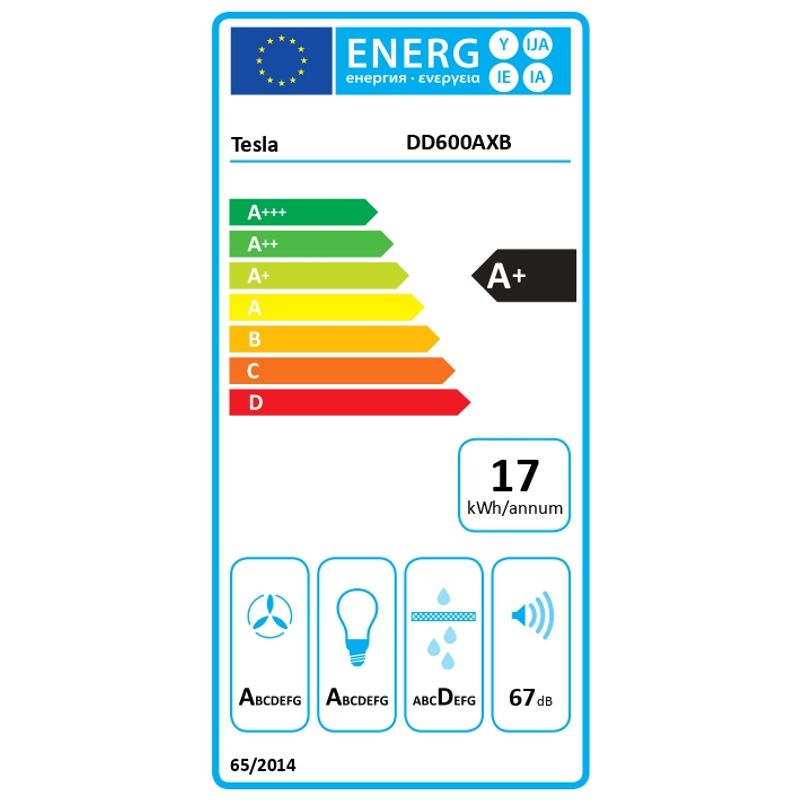 Electronice si Electrocasnice - Aragazuri, cuptoare si hote - Hote - Hote decorative - Hota incorporabila decorativa Tesla DD600AXB, Putere de absorbtie 630 mc/h, Senzor control fara atingere, Afisaj LED, 60 - Infinity.ro