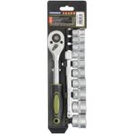 Casa si Gradina - Constructii - Scule de mana si unelte - Chei si truse chei - Set 12 piese Heinner CTSM018, Cheie cu clichet 3/8", capete chei tubulare, 10-24 mm, material chrome-vanadium - Infinity.ro